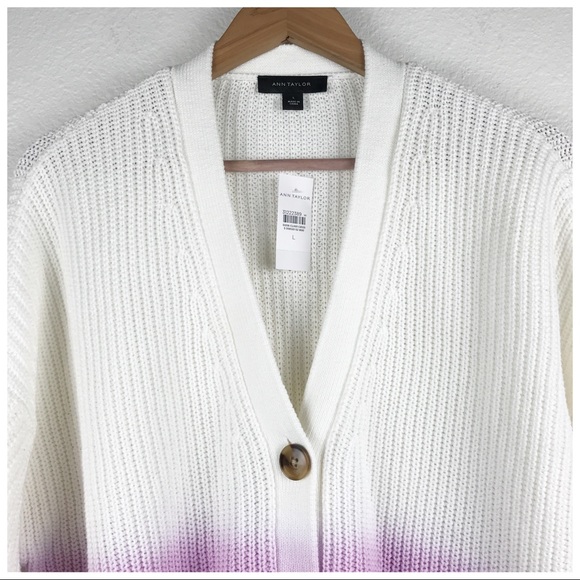NWT Ann Taylor Purple Ombré Cardigan Size Large - Picture 5 of 9